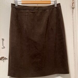 Women's Brown Custom Made Faux Suede Mini Skirt Size L
